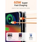 CABLETIME καλώδιο USB-C CT-CM60-PBW, 60W PD, 480Mbps, 1m, μαύρο USB-C (Type-C)