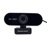 POWERTECH web camera PT-1382, 2MP, 1080p FHD, ρυθμιζόμενη εστίαση, 1.5m, μαύρη Web Κάμερες