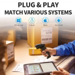 GTCODESTAR barcode scanner X-620F, 1D, ενσύρματο & ασύρματο, 800mAh, μαύρο POS-Barcode Scanners