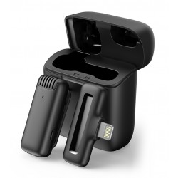 APEXEL ασύρματο μικρόφωνο APL-MIC013 με θήκη φόρτισης, Lightning, 2.4GHz, μαύρο Αξεσουάρ κινητών
