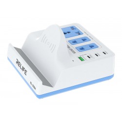 RELIFE σταθμός φόρτισης RL-309H, USB/3x USB-C/3x DC/wireless, 72W, λευκός Φορτιστές Κινητών