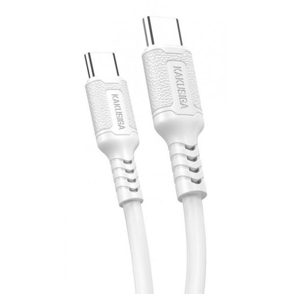 KAKUSIGA καλώδιο USB-C σε USB-C KSC-984, σιλικόνης, 60W, 480Mbps, 1m, λευκό USB-C (Type-C)