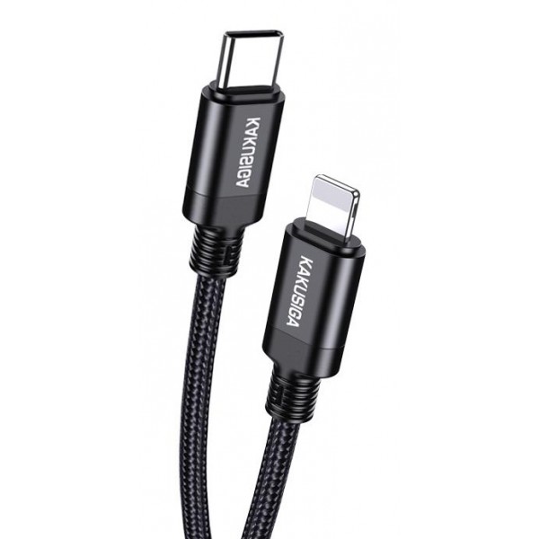 KAKUSIGA καλώδιο Lightning σε USB-C KSC-970, 27W, 480Mbps, 1m, μαύρο USB-C (Type-C)