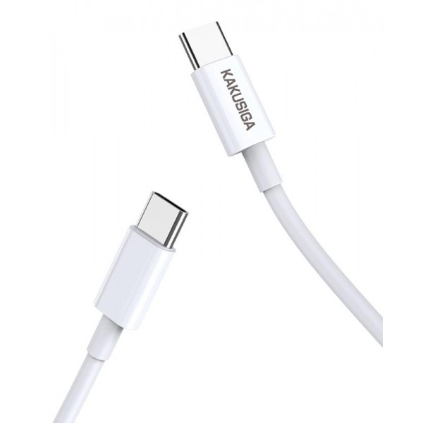 KAKUSIGA καλώδιο USB-C σε USB-C KSC-653, 100W, 480Mbps, 25cm, λευκό USB-C (Type-C)