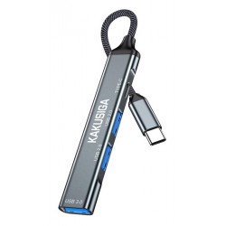 KAKUSIGA USB hub KSC-1417, 4x θυρών, USB 3.0, 5Gbps, USB-C σύνδεση, γκρι USB Hubs - Card Readers