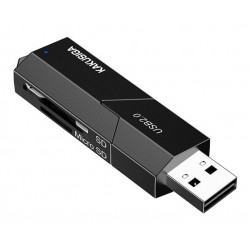 KAKUSIGA card reader KSC-1411 για SD & micro SD, 480Mbps, USB σύνδεση, μαύρο USB Hubs - Card Readers