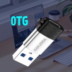 KAKUSIGA αντάπτορας USB-C σε USB KSC-1421, 5Gbps, 18W, γκρι USB-C (Type-C)