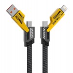 POWERTECH καλώδιο USB-C/USB σε USB-C/Lightning PTR-0164, 65W, 480Mbps, 1m, μαύρο USB-C (Type-C)