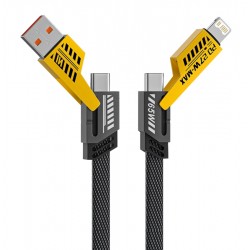 POWERTECH καλώδιο USB-C/USB σε USB-C/Lightning PTR-0164, 65W, 480Mbps, 1m, μαύρο USB-C (Type-C)