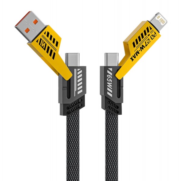 POWERTECH καλώδιο USB-C/USB σε USB-C/Lightning PTR-0164, 65W, 480Mbps, 1m, μαύρο USB-C (Type-C)