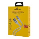 POWERTECH καλώδιο USB-C σε USB PTR-0162, σιλικόνης, 60W, 480Mbps, 1m, λευκό USB-C (Type-C)