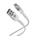 POWERTECH καλώδιο USB-C σε USB PTR-0162, σιλικόνης, 60W, 480Mbps, 1m, λευκό USB-C (Type-C)