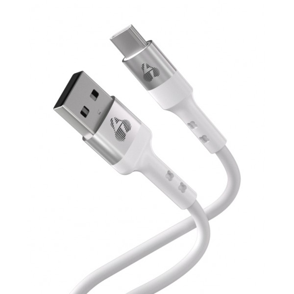 POWERTECH καλώδιο USB-C σε USB PTR-0162, σιλικόνης, 60W, 480Mbps, 1m, λευκό USB-C (Type-C)