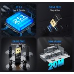 USAMS USB αντάπτορας Bluetooth 5.1 ZB321, μαύρος Κάρτες Δικτύου - USB Dongles
