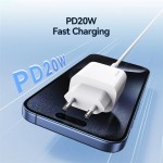 USAMS φορτιστής τοίχου CC226, USB-C, 20W, λευκός Φορτιστές Κινητών