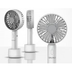 BRUNO φορητός ανεμιστήρας χειρός BRN-0229, επαναφορτιζόμενος, με βάση & λουράκι μεταφοράς, λευκός/γκρι Ανεμιστήρες