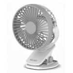 BRUNO ανεμιστήρας με κλίπ BRN-0230, επαναφορτιζόμενος, λευκός/γκρι Ανεμιστήρες