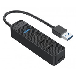 ORICO USB hub TWU32-4A, 4x θυρών, USB 3.0, 5Gbps, USB σύνδεση, έξτρα τροφοδοσία, μαύρο USB Hubs - Card Readers