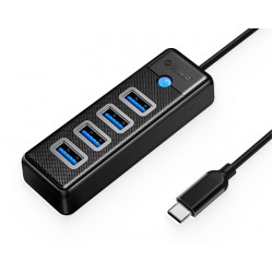 ORICO USB hub PW4U-C3, 4x θυρών, USB 3.0, 5Gbps, USB-C σύνδεση, μαύρο USB Hubs - Card Readers
