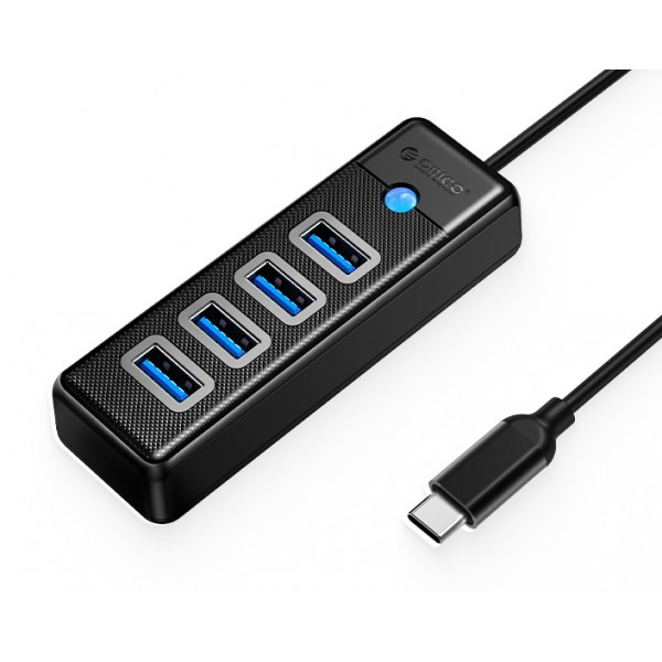 ORICO USB hub PW4U-C3, 4x θυρών, USB 3.0, 5Gbps, USB-C σύνδεση, μαύρο USB Hubs - Card Readers