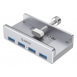 ORICO USB hub MH4PU-P με σφιγκτήρα, 4x θυρών, 5Gbps, USB σύνδεση, ασημί USB Hubs - Card Readers