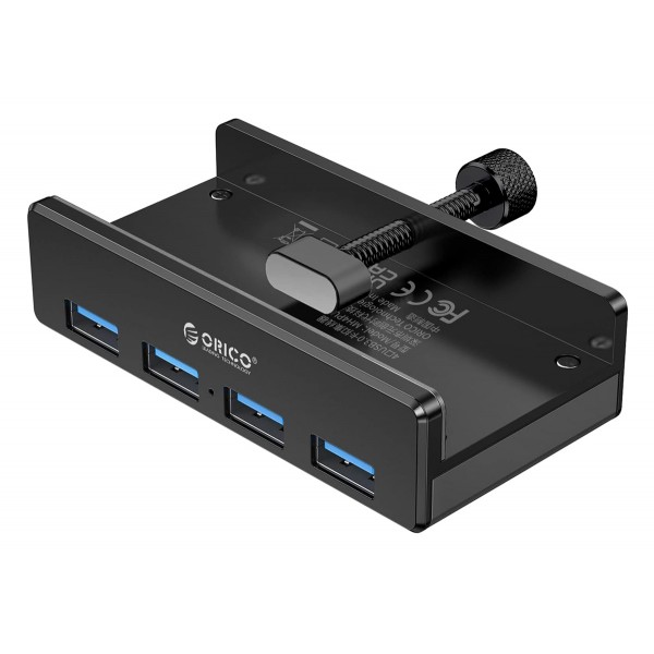 ORICO USB hub MH4PU-P με σφιγκτήρα, 4x θυρών, 5Gbps, USB σύνδεση, μαύρο USB Hubs - Card Readers