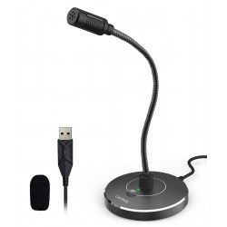 CMTECK επιτραπέζιο μικρόφωνο G009 με εύκαμπτο βραχίονα, omnidirectional, USB, μαύρο Μικρόφωνα