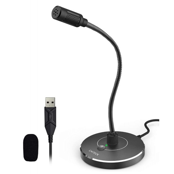 CMTECK επιτραπέζιο μικρόφωνο G009 με εύκαμπτο βραχίονα, omnidirectional, USB, μαύρο Μικρόφωνα