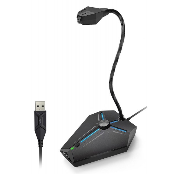 CMTECK επιτραπέζιο μικρόφωνο G006Plus με εύκαμπτο βραχίονα, omnidirectional, USB, μαύρο Μικρόφωνα