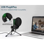 CMTECK επιτραπέζιο μικρόφωνο XM550 με pop φίλτρο, καρδιοειδές, USB, μαύρο Μικρόφωνα