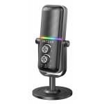 CMTECK επιτραπέζιο μικρόφωνο XM600, omnidirectional/καρδιοειδές, USB, RGB LED, μαύρο Μικρόφωνα