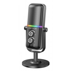 CMTECK επιτραπέζιο μικρόφωνο XM600, omnidirectional/καρδιοειδές, USB, RGB LED, μαύρο Μικρόφωνα