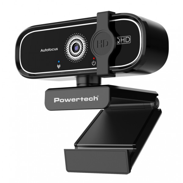 POWERTECH web camera PT-1427, 5MP, 2K QHD, αυτόματη εστίαση, 1.5m, μαύρη Web Κάμερες