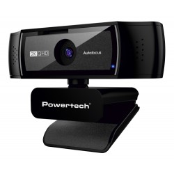 POWERTECH web camera PT-1428, 5MP, 2K QHD, αυτόματη εστίαση, 1.5m, μαύρη Web Κάμερες