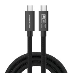 POWERTECH καλώδιο USB-C PTR-0165, USB4, 240W, 40Gbps, 8K/60Hz, 1m, μαύρο USB-C (Type-C)
