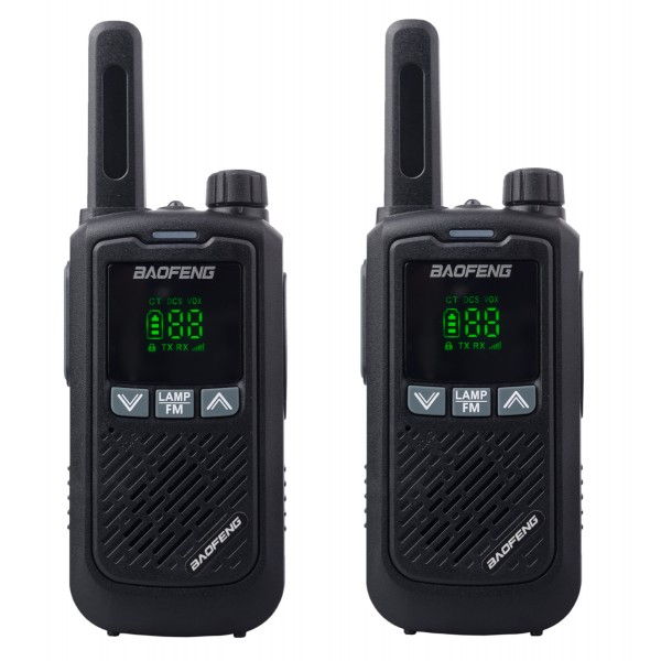 BAOFENG σετ ασύρματοι πομποδέκτες BF-T17, PMR, 0.5W, μαύρο, 2τμχ Ενδοεπικοινωνία