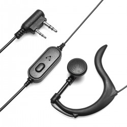 BAOFENG ακουστικό για πομποδέκτη BFG-EARPHONE, 2 pin, push to talk, 1.1m, μαύρο Ενδοεπικοινωνία