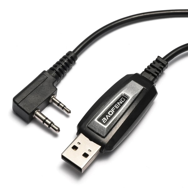 BAOFENG καλώδιο USB σε 2 pin BFG-CBL για προγραμματισμό πομποδεκτών, 1m, μαύρο Ενδοεπικοινωνία