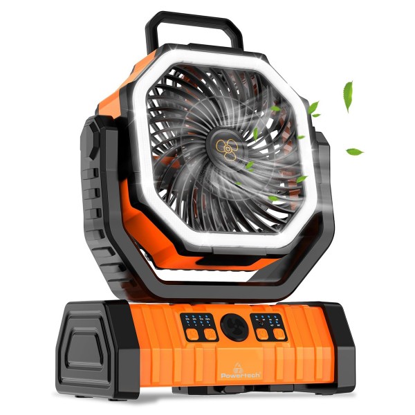 POWERTECH φορητός ανεμιστήρας PT-1430 με χειριστήριο, 20000mAh, πορτοκαλί Ανεμιστήρες