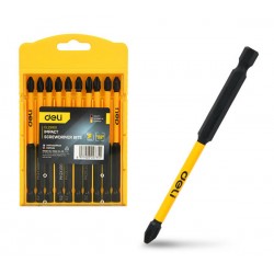 DELI σετ μύτες κατσαβιδιού DL251100 για δραπανοκατσάβιδο, σταυρωτές, PH2x100mm, 10τμχ Κατσαβίδια