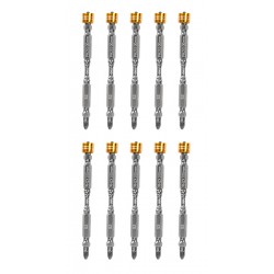 DELI σετ μύτες κατσαβιδιού DL255100 για δραπανοκατσάβιδο, διπλή κεφαλή, PH2x100mm, με μαγνητικό ring, 10τμχ Κατσαβίδια