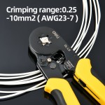 DELI πρέσα ακροδεκτών καλωδίων DL-L11, διατομής 0.25-10mm², 180mm Πένσες