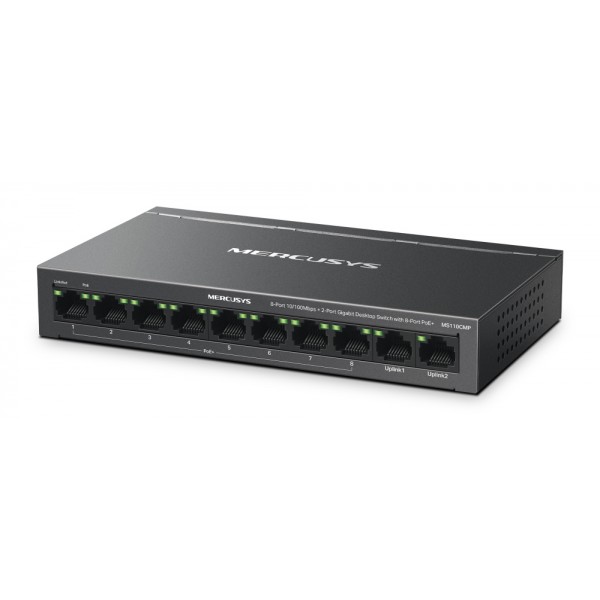 MERCUSYS Desktop Switch MS110CMP, 8x 10/100Mbps PoE+, 2x Gigabit, Ver. 1.0 Switches