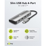 GOOBAY USB hub 76565, 4x θυρών, USB 3.2, 10Gbps, USB-C σύνδεση, γκρι USB Hubs - Card Readers
