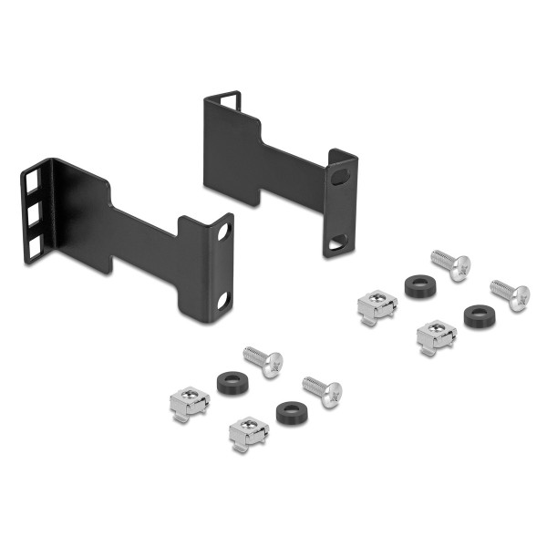 DELOCK αντάπτορας επέκτασης βάθους για rack 67272, έως 10cm, 1U, μαύρο Καμπίνες - Rack