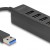 DELOCK USB hub 64350, 4x θυρών, USB 3.0, 5Gbps, USB σύνδεση, μαύρος