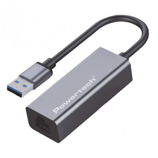 POWERTECH αντάπτορας δικτύου PT-1454, USB, 1000Mbps Ethernet, γκρι Κάρτες Δικτύου - USB Dongles