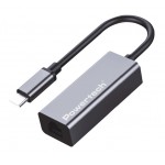 POWERTECH αντάπτορας δικτύου PT-1455, USB-C, 1000Mbps Ethernet, γκρι Κάρτες Δικτύου - USB Dongles