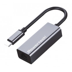 POWERTECH αντάπτορας δικτύου PT-1455, USB-C, 1000Mbps Ethernet, γκρι Κάρτες Δικτύου - USB Dongles