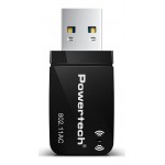 POWERTECH ασύρματος USB αντάπτορας δικτύου PT-1450, 1300Mbps dual band WiFi Κάρτες Δικτύου - USB Dongles